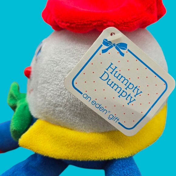 Vintage Eden Baby Humpty Dumpty Terry Cloth Rattle Plush Stuffed Nostalgic Toy - Picture 5 of 8